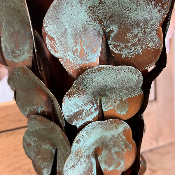 Copper Patina Cascade Vases, Set of Two