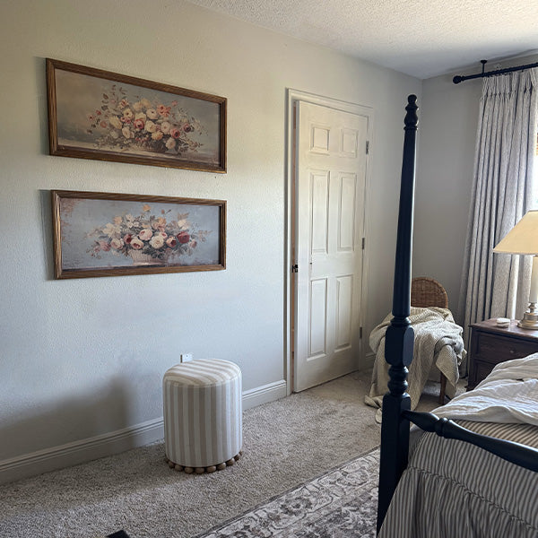 Vintage Inspired Floral Framed Wall Art, Set of 2