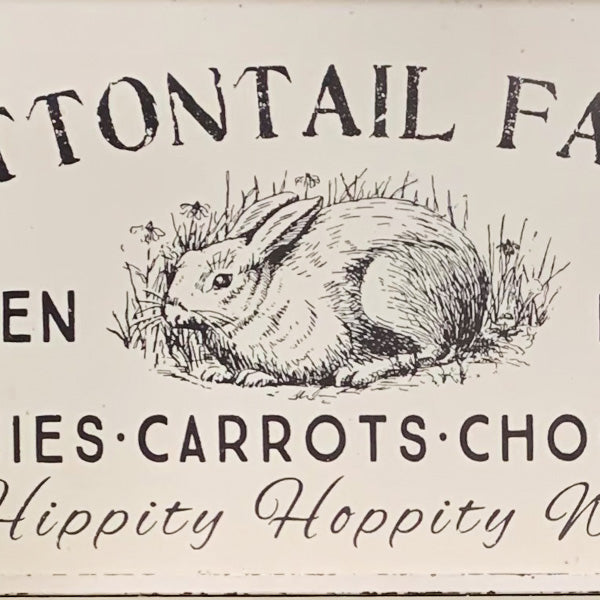 36 Inch Vintage Inspired Cottontail Farms Bunny Art