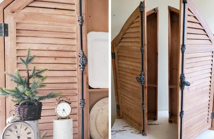 Wooden Arched Cabinet - 2 Pcs {one left and one right piece}