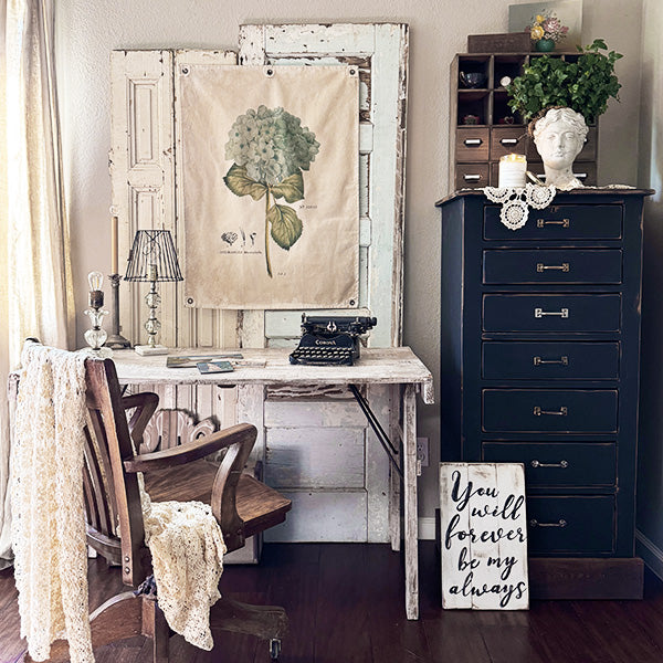 Vintage Inspired Botanical Wall Hanging Canvas, Set of Two