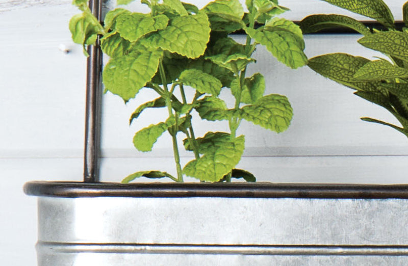 Galvanized Metal Shelf with Towel Bar