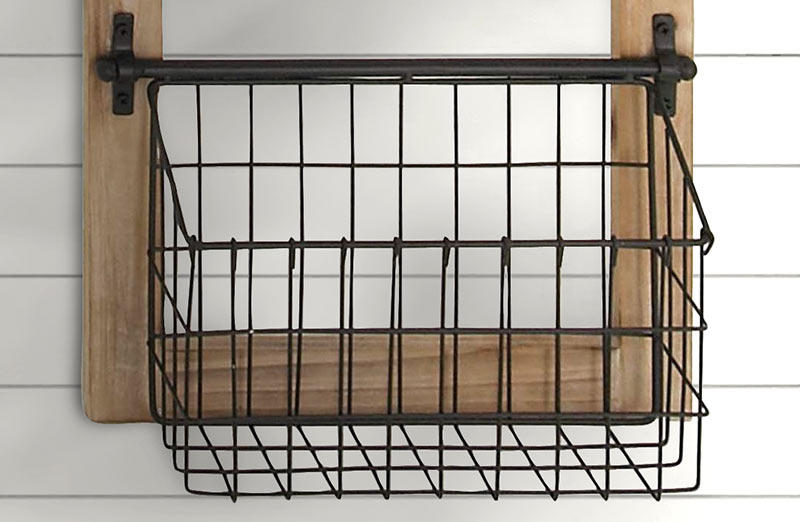 Wood and Metal Wall Organizer