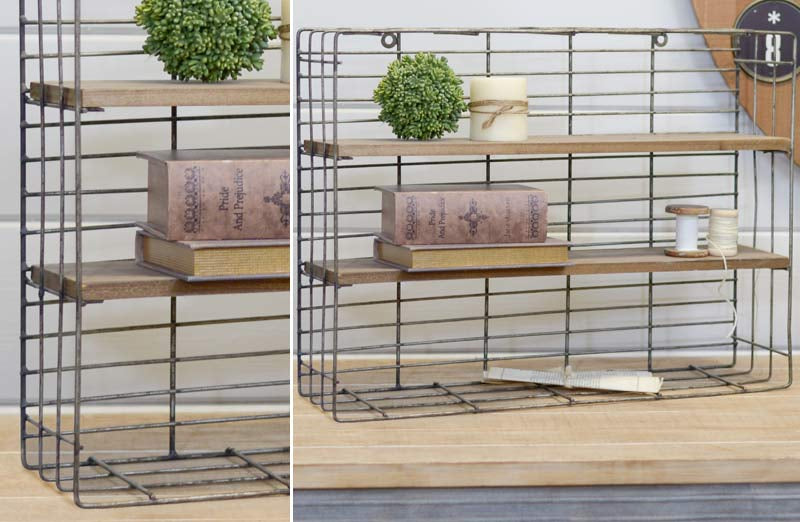 LARGE Re-purposed Wire Crate Shelving Unit