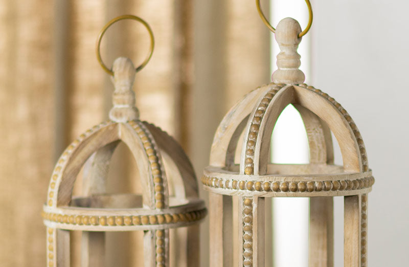 Large Wooden Beaded Lanterns