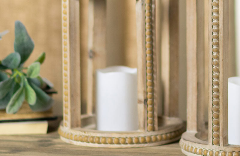 Large Wooden Beaded Lanterns