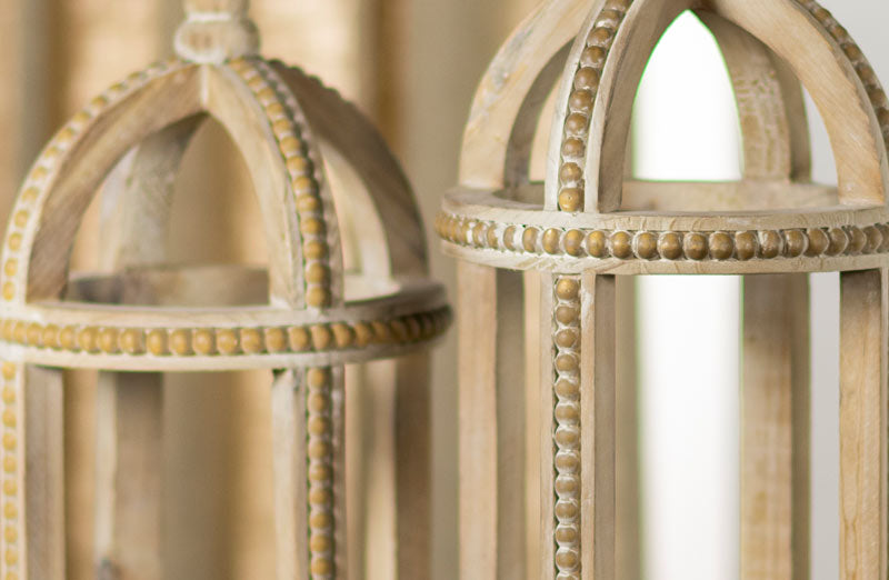 Large Wooden Beaded Lanterns