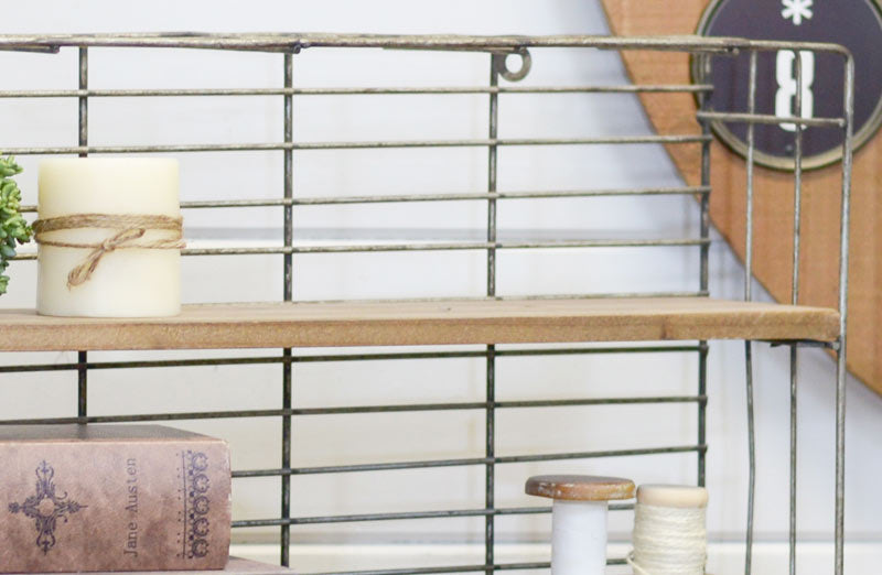 LARGE Re-purposed Wire Crate Shelving Unit