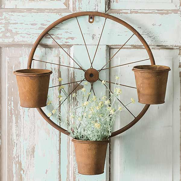 Bicycle Wheel Wall Planter
