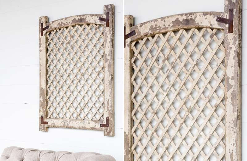 HUGE Distressed Chippy Lattice Wall Panel