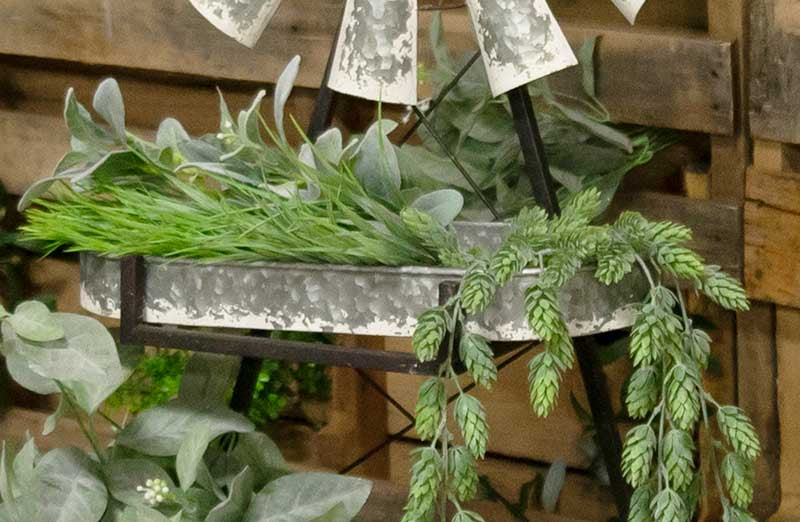 Galvanized Metal Three Tiered Windmill Planter