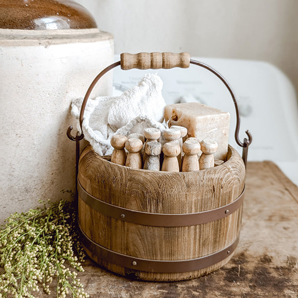 Wooden Barrel Storage Bucket, Choose Your Size