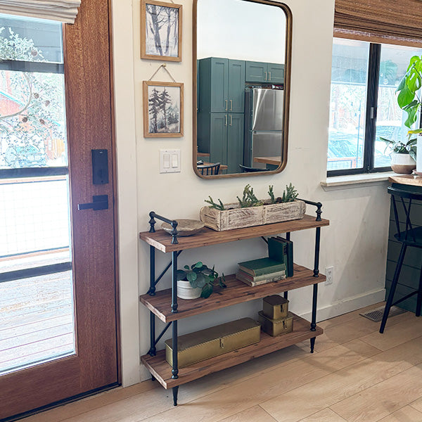 Reclaimed Wood Three-Tier Display Shelf