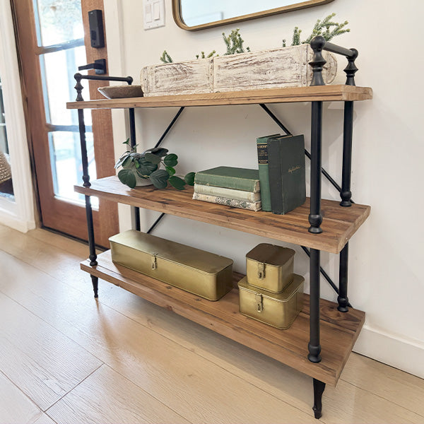 Reclaimed Wood Three-Tier Display Shelf