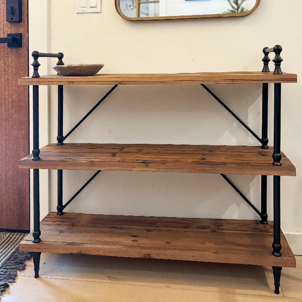 Reclaimed Wood Three-Tier Display Shelf