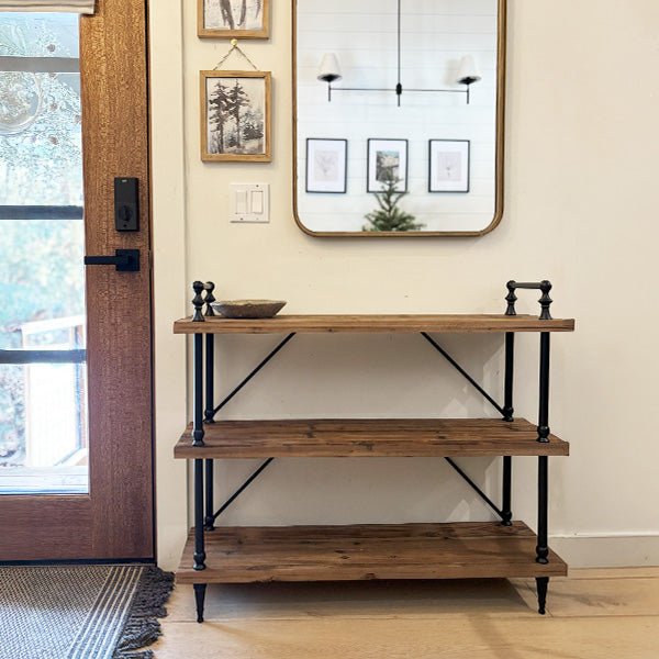 Reclaimed Wood Three-Tier Display Shelf