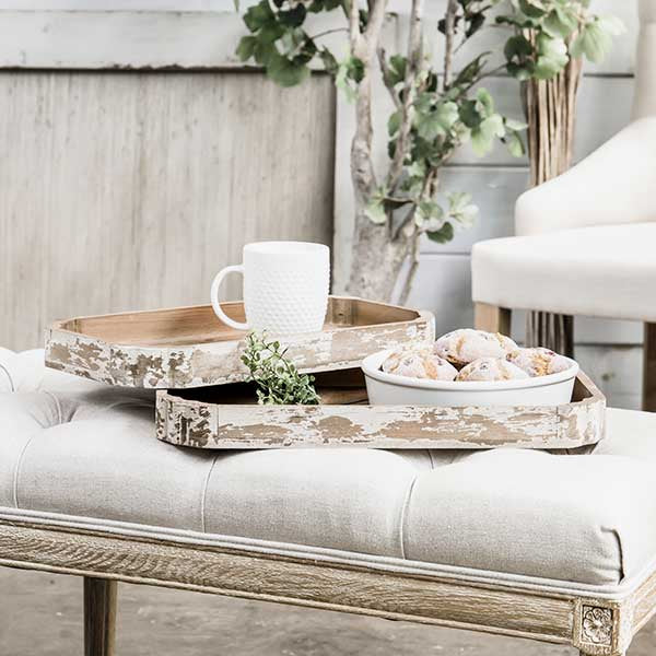 Chippy Wood Trays  Set of 2