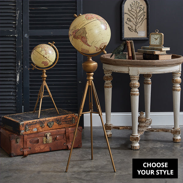 World Globe on Tripod Stand, Pick Your Style