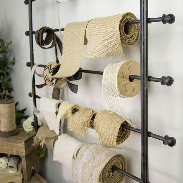 Black Distressed Ribbon Or Wrapping Paper Rack