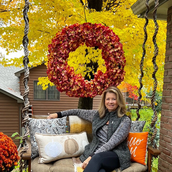 Faux Hydrangea Split Front Door Wreath