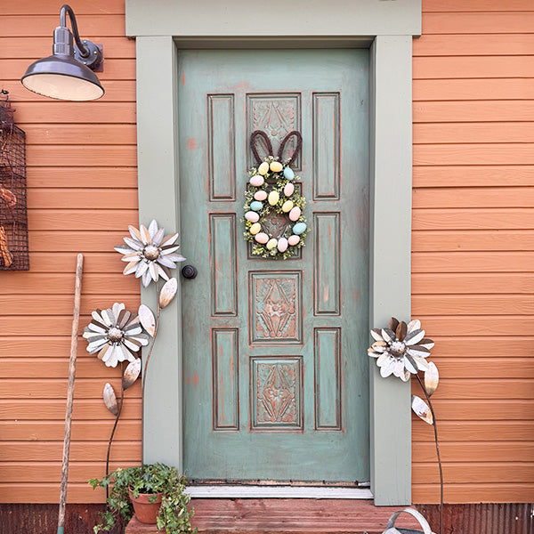 Bunny Shaped Pastel Egg Easter Wreath