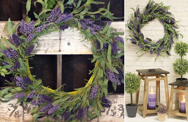 Lavender With Mixed Greenery Wreath