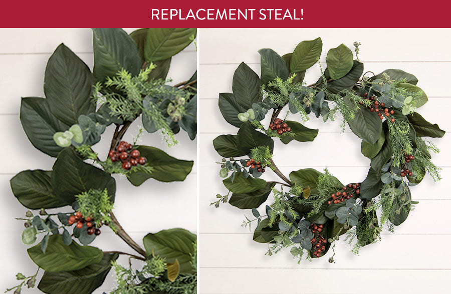 Magnolia and Berry Wreath