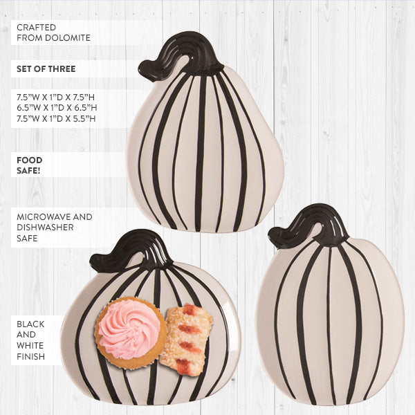 Artisanal Pumpkin Plates, Set of Three