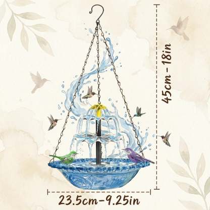 Solar Cascade Hanging Birdbath Fountain