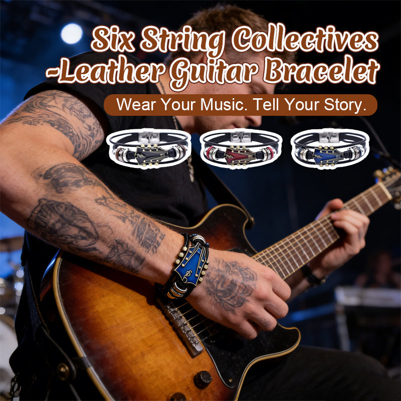 Six String Collectives-Leather Guitar Bracelet