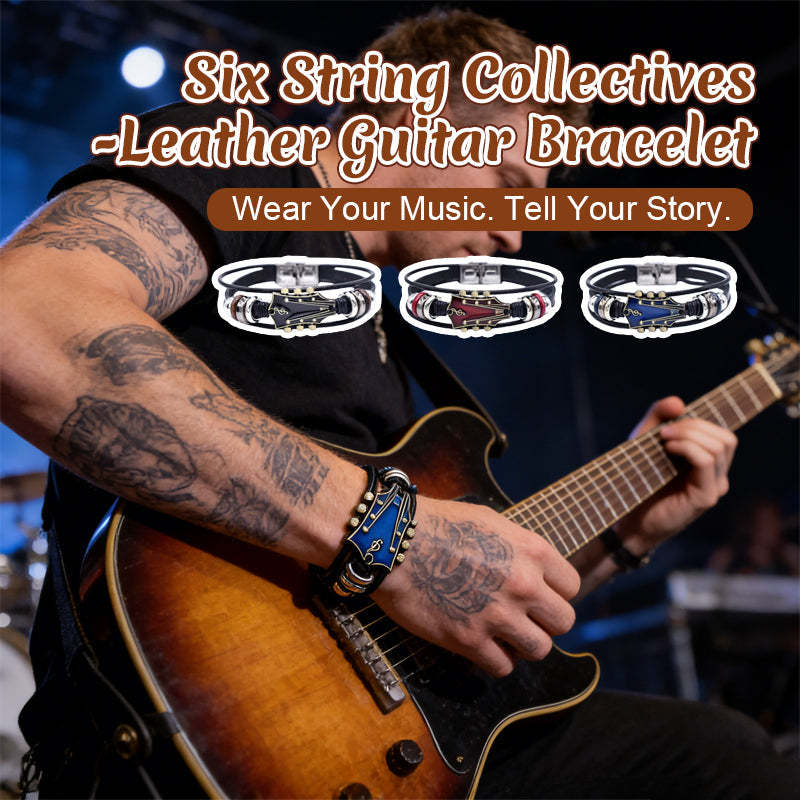 Six String Collectives-Leather Guitar Bracelet