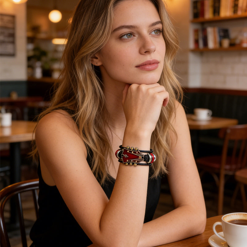 Six String Collectives-Leather Guitar Bracelet