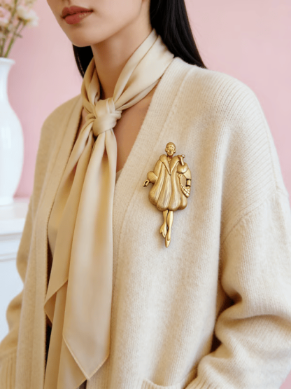 🔥Hot Sale SALE - 💃✨Vintage 1920s Flapper Girl Movable Figural Brooch