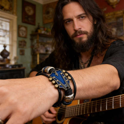 Six String Collectives-Leather Guitar Bracelet