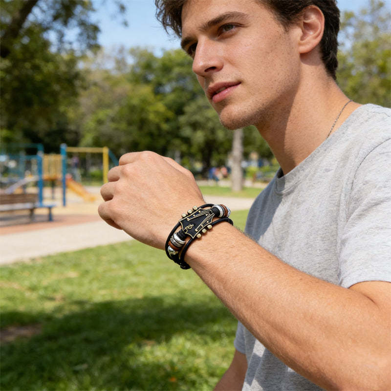 Six String Collectives-Leather Guitar Bracelet