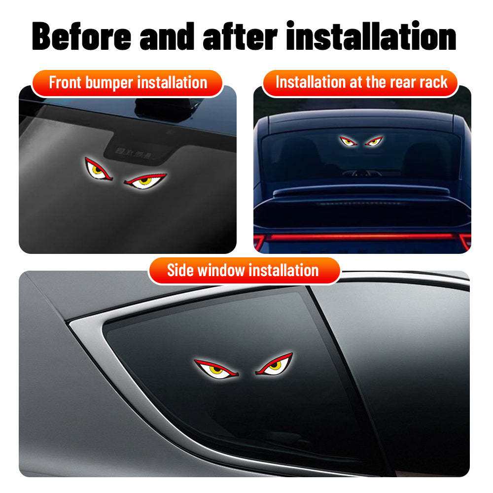 LED Demon Eye Car Light Sticker👹 — Give Your Ride a Fierce Nocturnal Identity