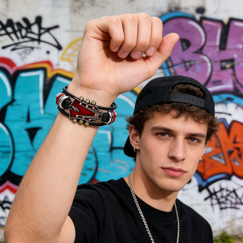 Six String Collectives-Leather Guitar Bracelet