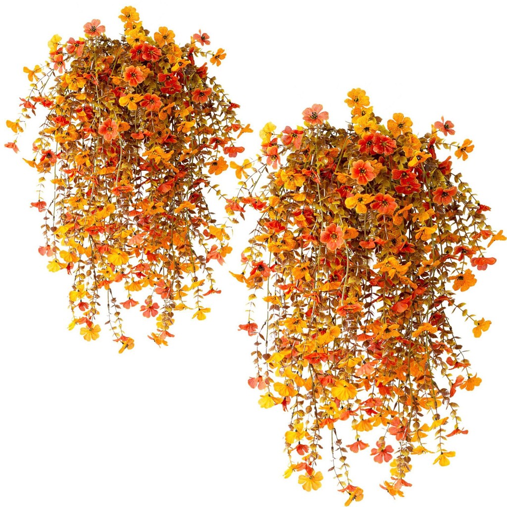 Outdoor cascading daisy and eucalyptus flowers – UV-resistant