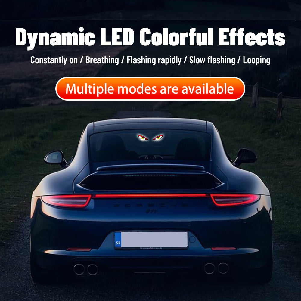 LED Demon Eye Car Light Sticker👹 — Give Your Ride a Fierce Nocturnal Identity