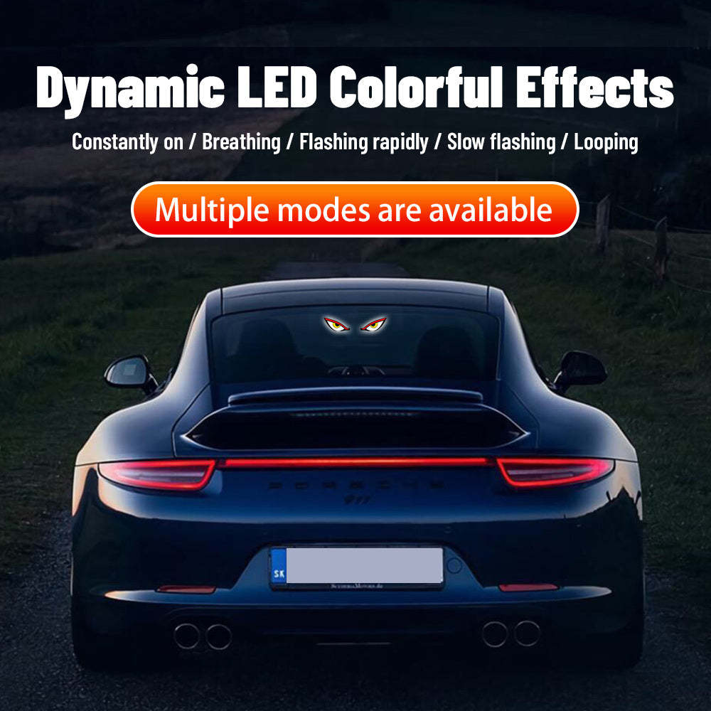 LED Demon Eye Car Light Sticker👹 — Give Your Ride a Fierce Nocturnal Identity