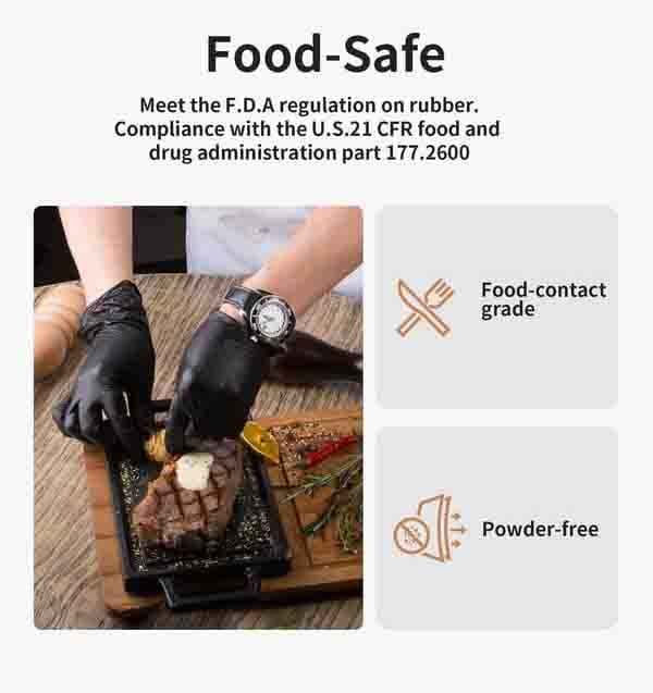 100/50PCS Black Nitrile Disposable Gloves