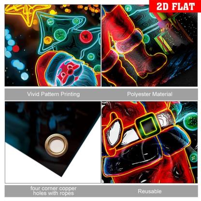 Fluorescent Christmas Door Cover Party Banner