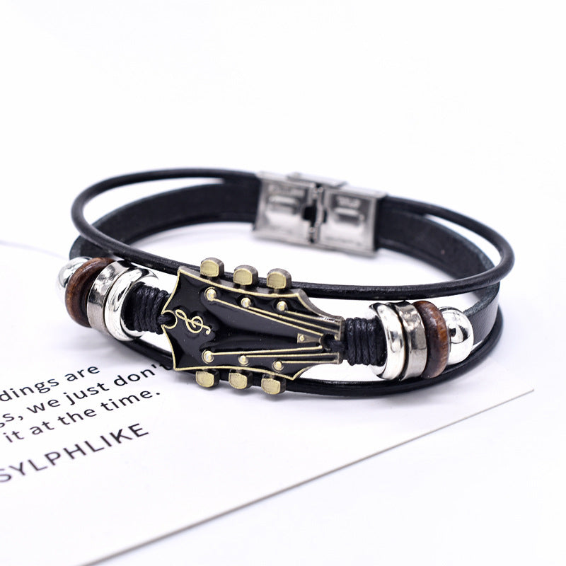 Six String Collectives-Leather Guitar Bracelet
