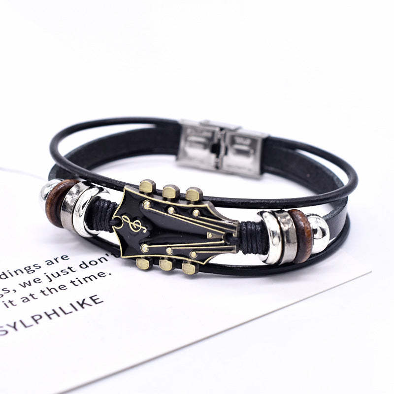 Six String Collectives-Leather Guitar Bracelet