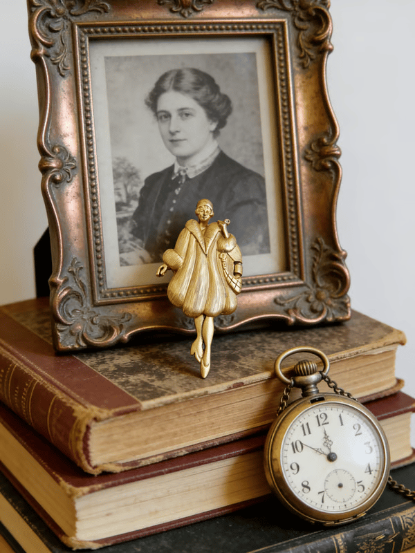 🔥Hot Sale SALE - 💃✨Vintage 1920s Flapper Girl Movable Figural Brooch