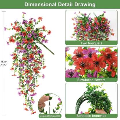 Outdoor cascading daisy and eucalyptus flowers – UV-resistant
