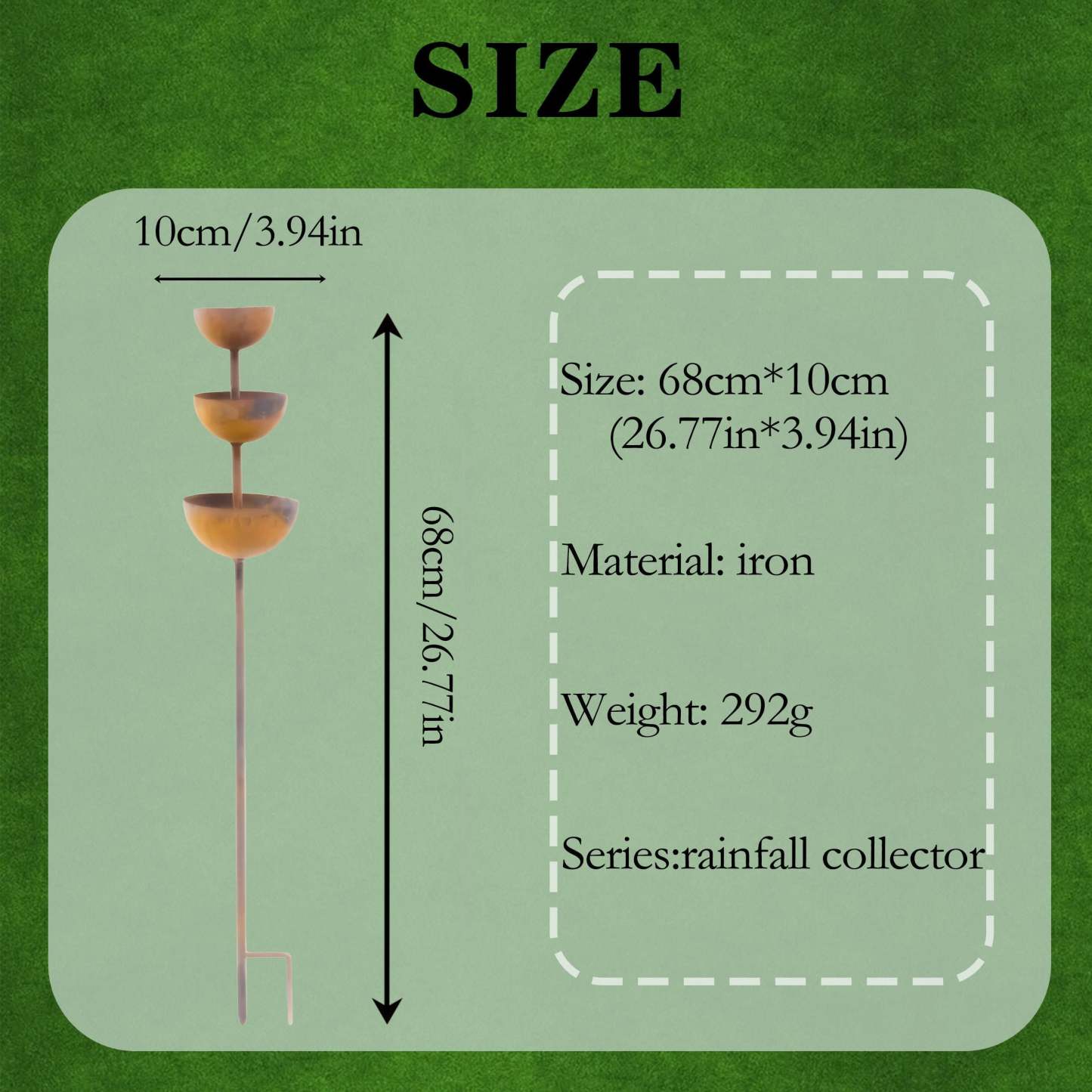 🌧️ Rain Catcher - Plant Support🐦 Metal Garden Ornament