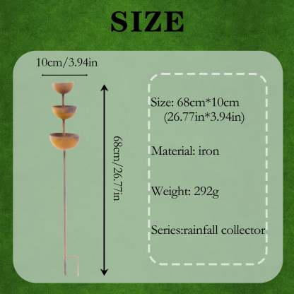 🌧️ Rain Catcher - Plant Support🐦 Metal Garden Ornament