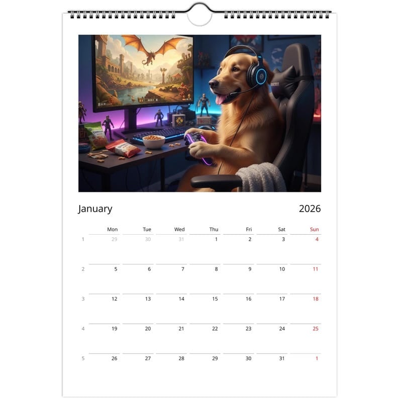 🎁Golden Retriever dog Calendar 2026 - Daily Activities