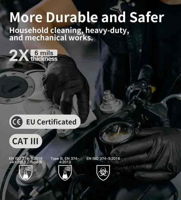 100/50PCS Black Nitrile Disposable Gloves